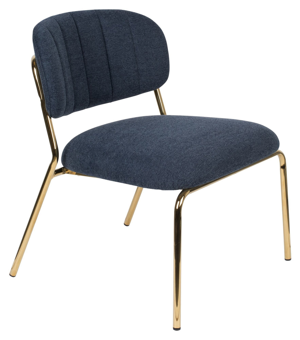 homii Jolien Lounge Chair, Gold/Dark Blue