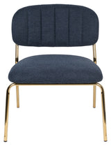 homii Jolien Lounge Chair, Gold/Dark Blue