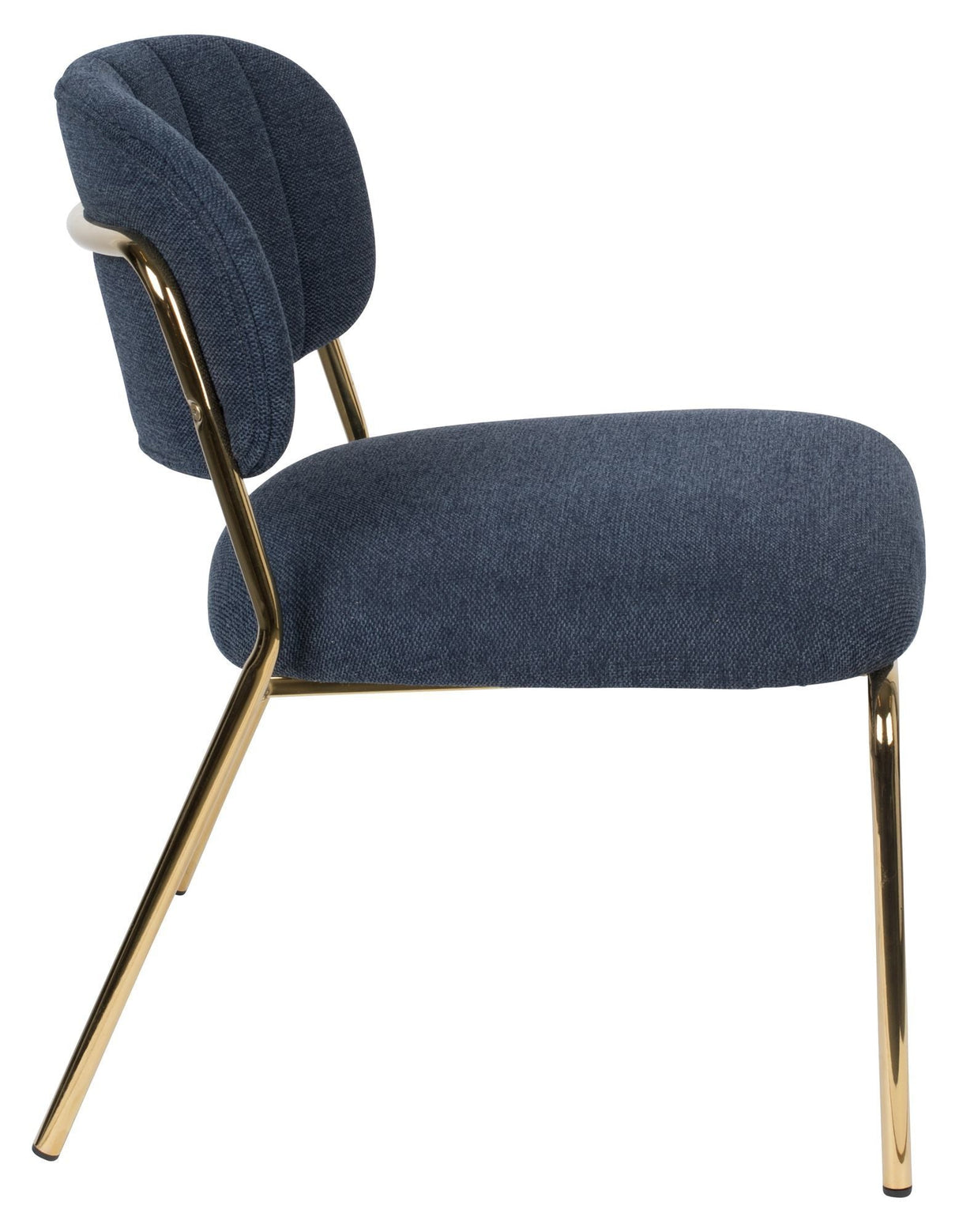 homii Jolien Lounge Chair, Gold/Dark Blue