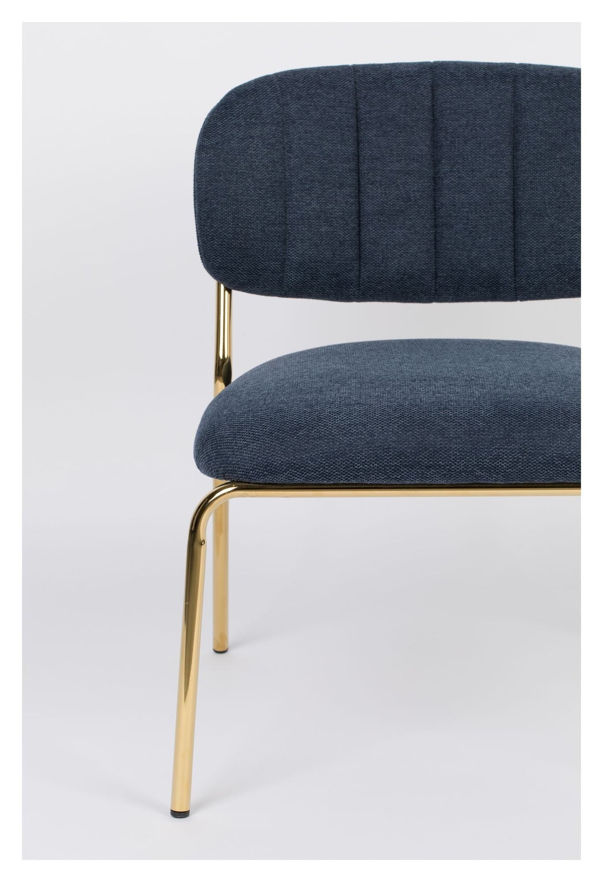 homii Jolien Lounge Chair, Gold/Dark Blue