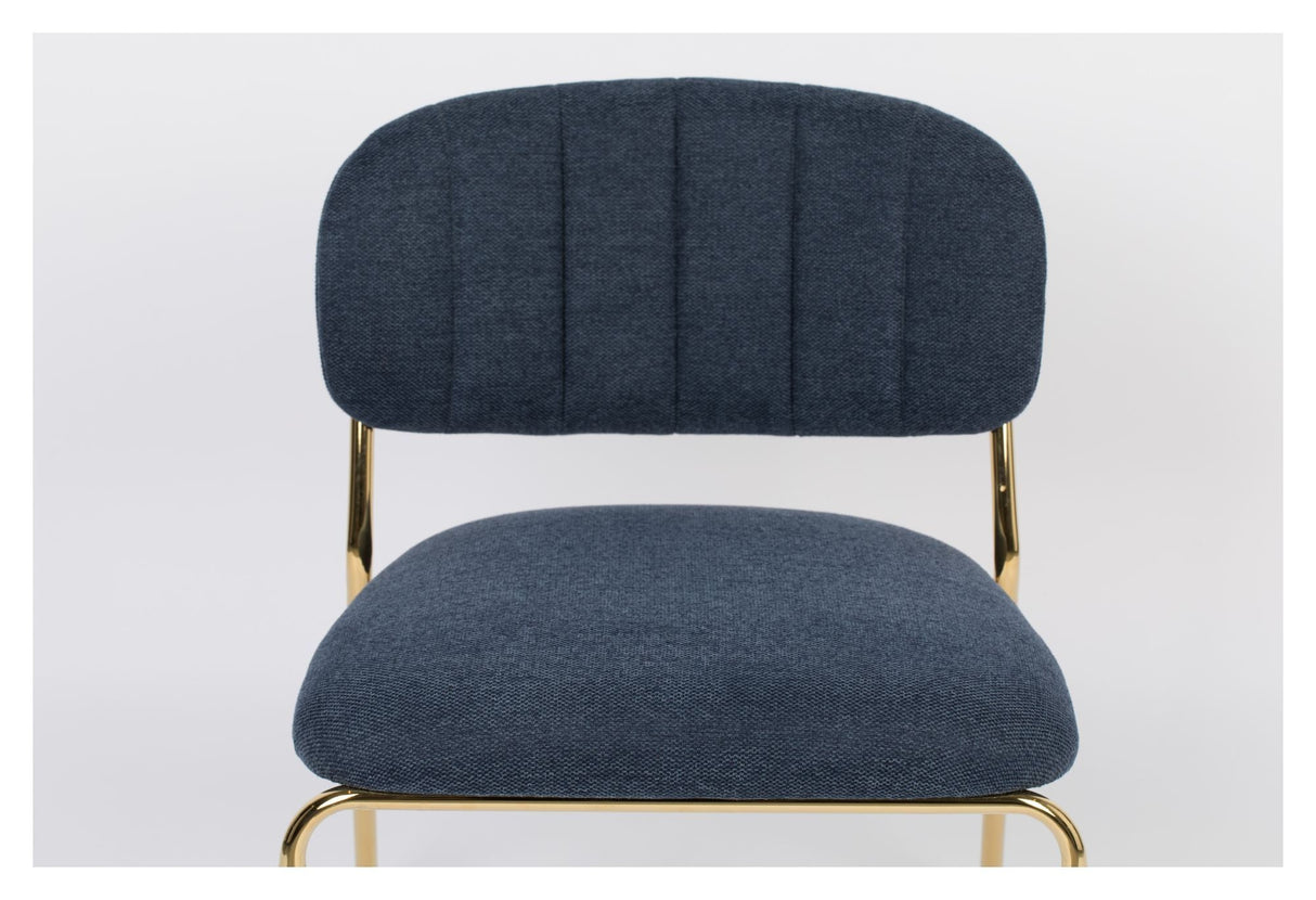 homii Jolien Lounge Chair, Gold/Dark Blue