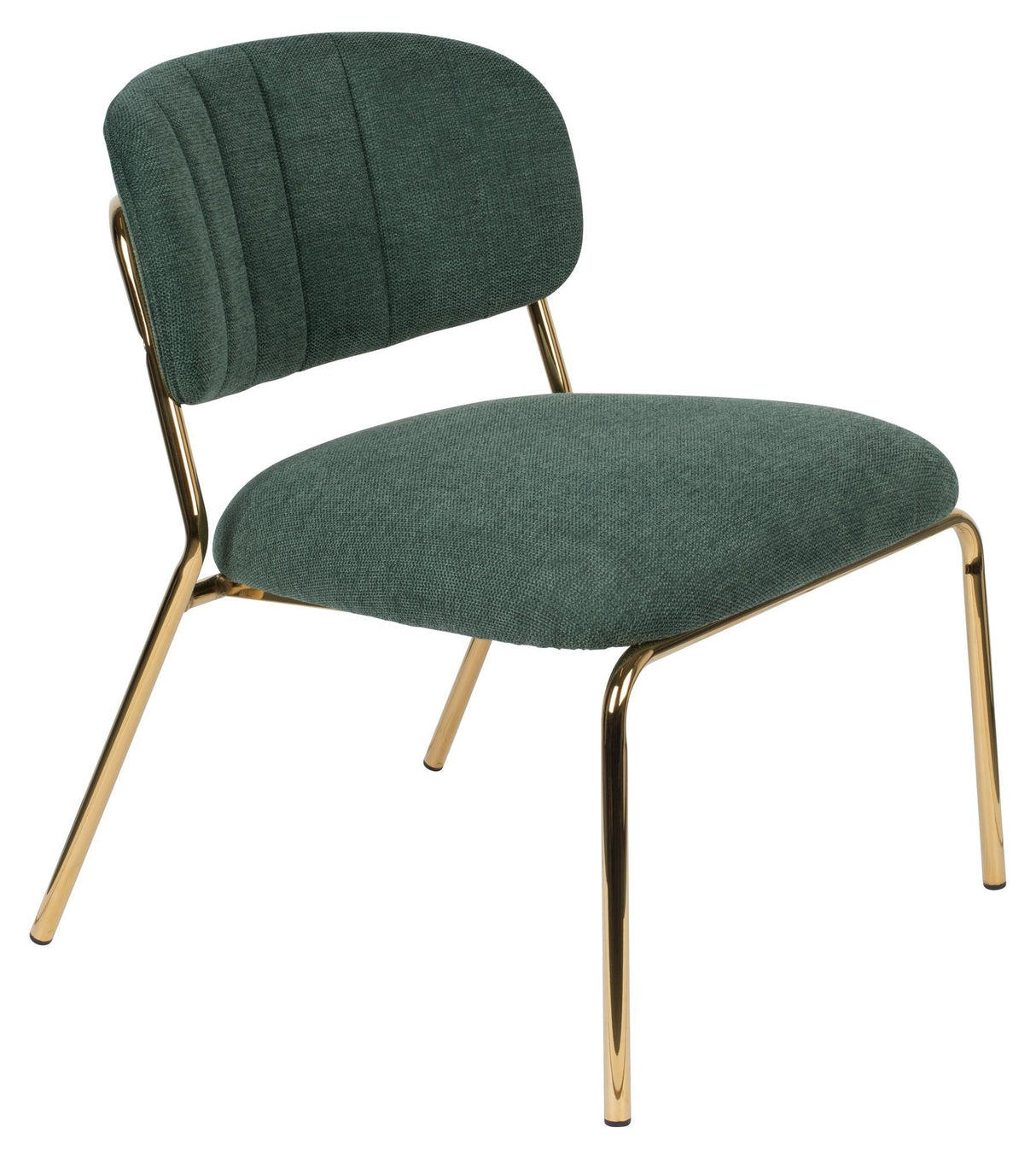 homii Jolien Lounge Chair, Gold/Dark Green