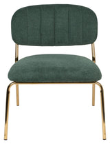 homii Jolien Lounge Chair, Gold/Dark Green