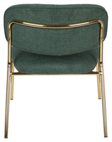 homii Jolien Lounge Chair, Gold/Dark Green