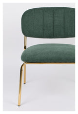 homii Jolien Lounge Chair, Gold/Dark Green