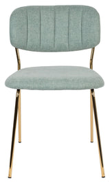 homii Jolien Dining Chair, Gold/Light Green