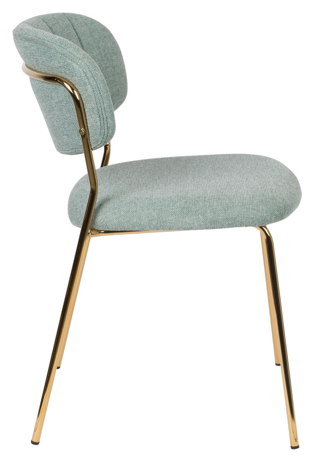 homii Jolien Dining Chair, Gold/Light Green