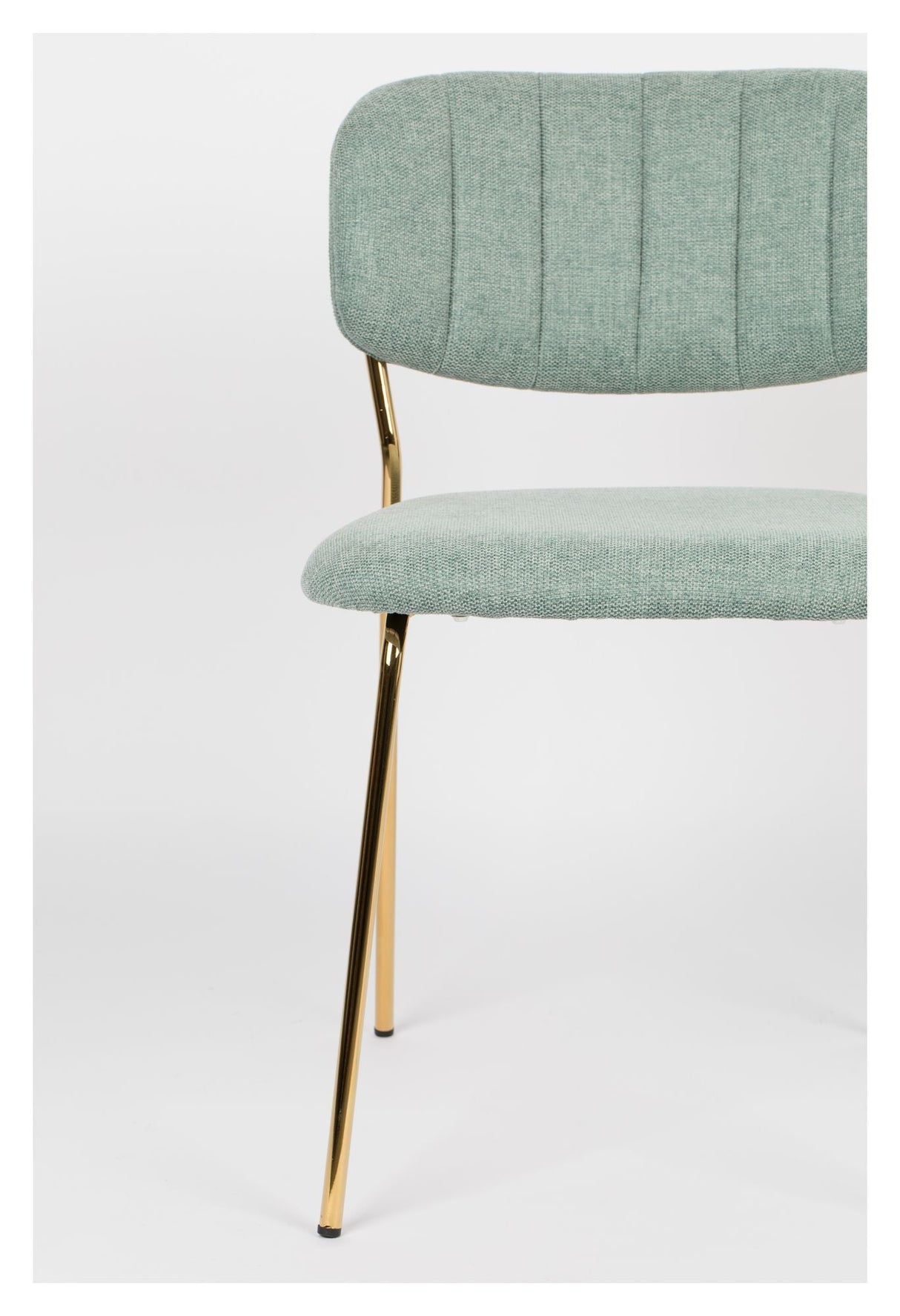 homii Jolien Dining Chair, Gold/Light Green