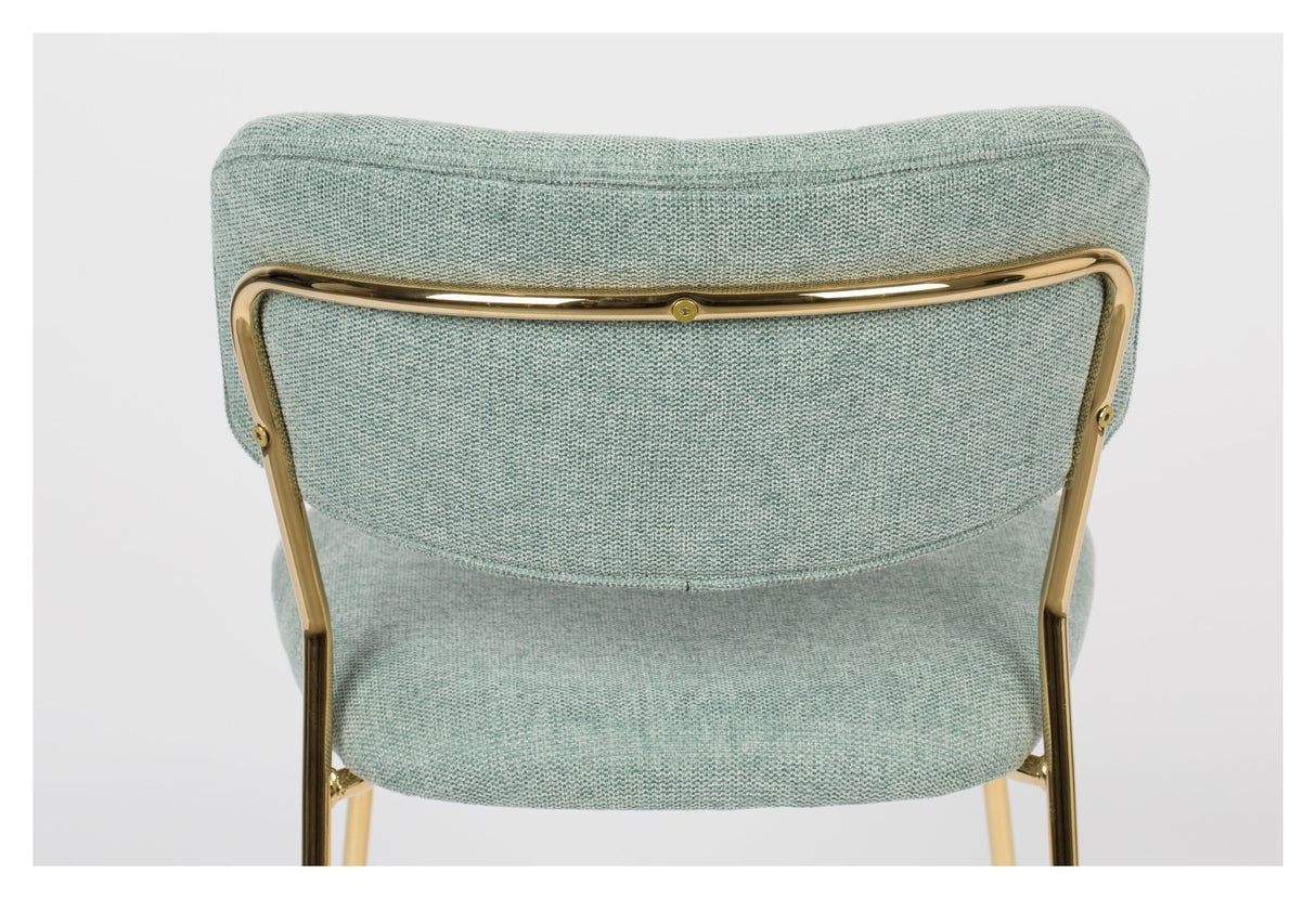 homii Jolien Dining Chair, Gold/Light Green