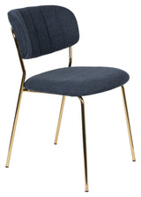 homii Jolien Dining Chair, Gold/Dark Blue