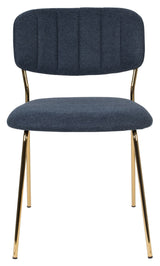 homii Jolien Dining Chair, Gold/Dark Blue