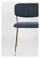 homii Jolien Dining Chair, Gold/Dark Blue