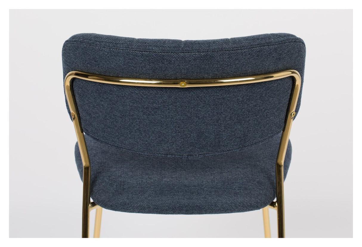 homii Jolien Dining Chair, Gold/Dark Blue