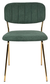 homii Jolien Dining Chair, Gold/Dark Green