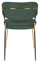 homii Jolien Dining Chair, Gold/Dark Green