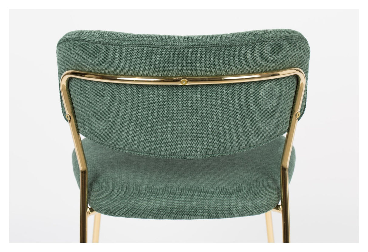 homii Jolien Dining Chair, Gold/Dark Green