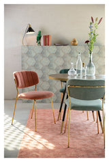 homii Jolien Dining Chair, Gold/Pink