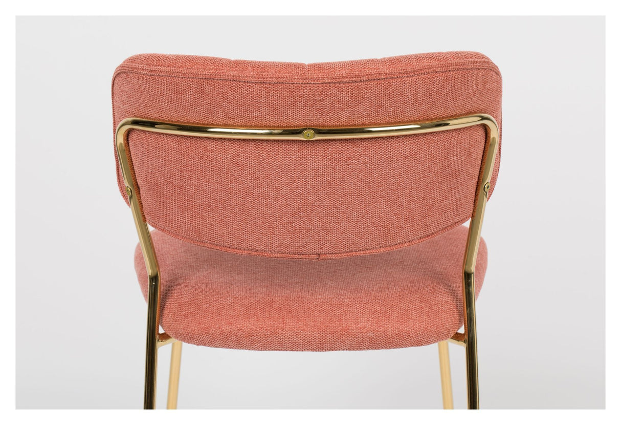 homii Jolien Dining Chair, Gold/Pink