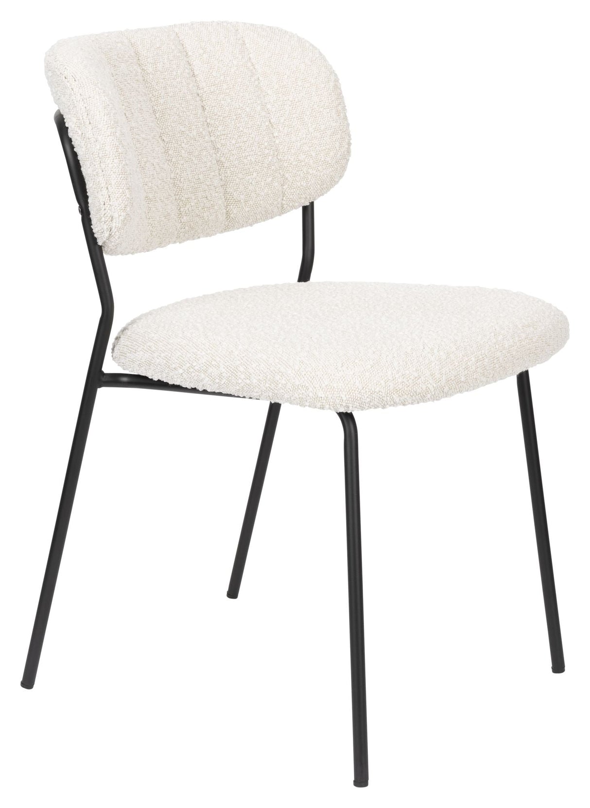 homii Jolien Dining chair, White Bouclé