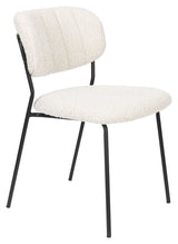 homii Jolien Dining chair, White Bouclé