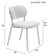 homii Jolien Dining chair, White Bouclé