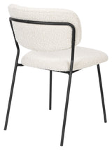 homii Jolien Dining chair, White Bouclé