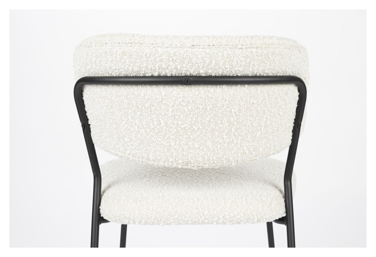 homii Jolien Dining chair, White Bouclé