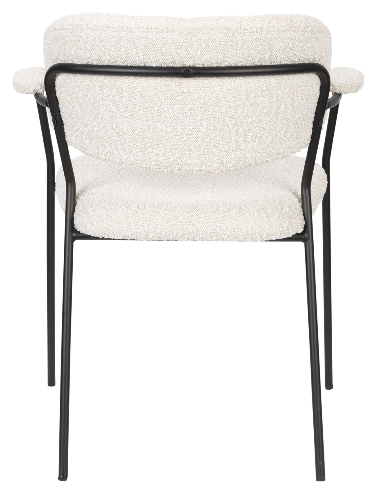 homii Jolien Dining chair with armrests, White Bouclé