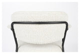 homii Jolien Dining chair with armrests, White Bouclé