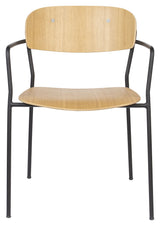 Jolien Dining chair with armrests, Black/Nature