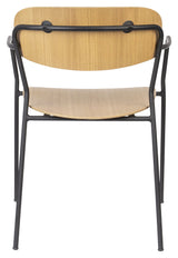 Jolien Dining chair with armrests, Black/Nature