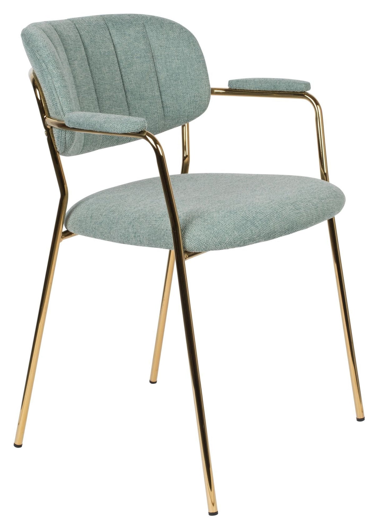 homii Jolien Dining chair w/armrests, Gold/Light Green