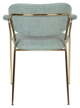 homii Jolien Dining chair w/armrests, Gold/Light Green