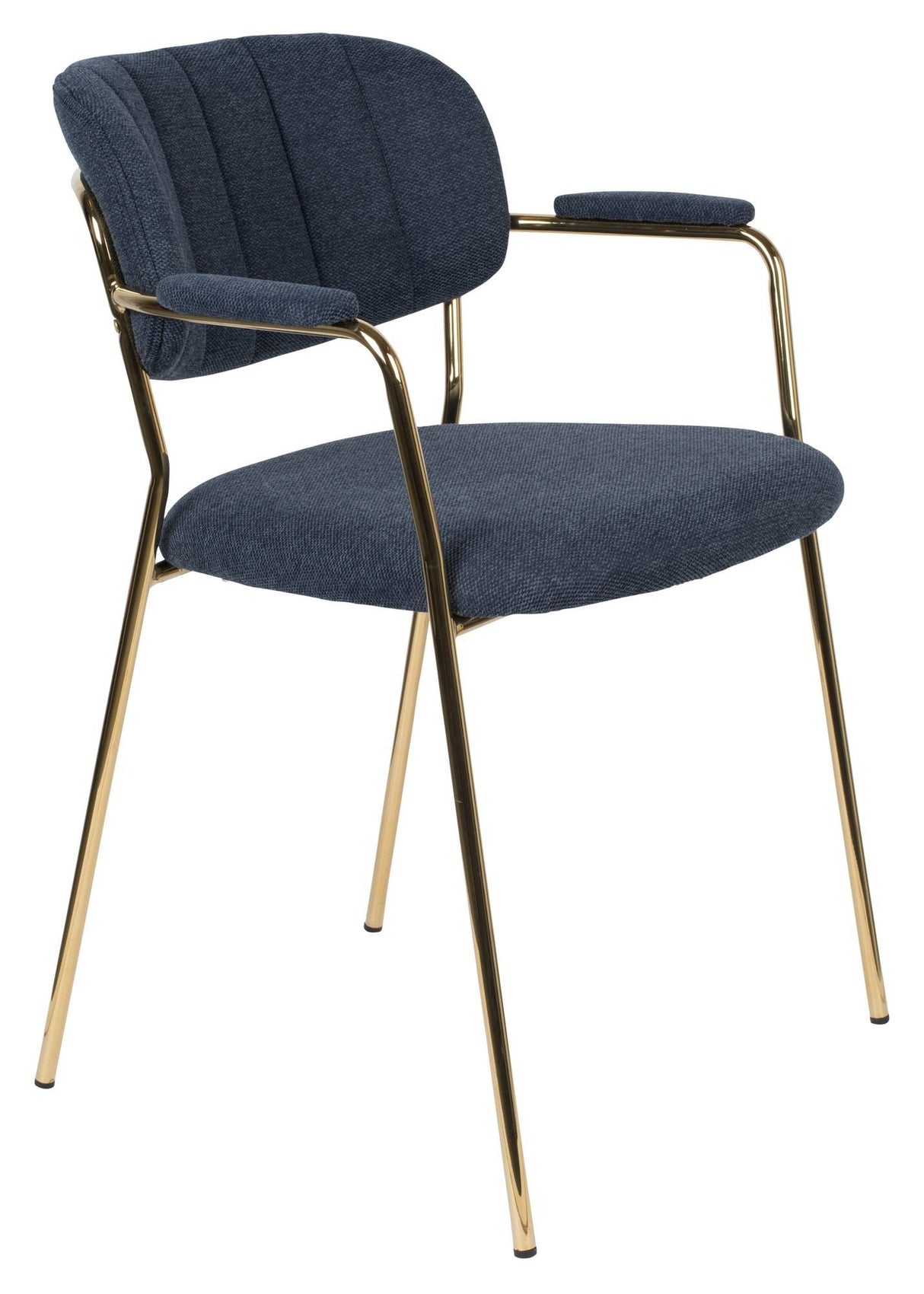 homii Jolien Dining chair w/armrests, Gold/Dark Blue