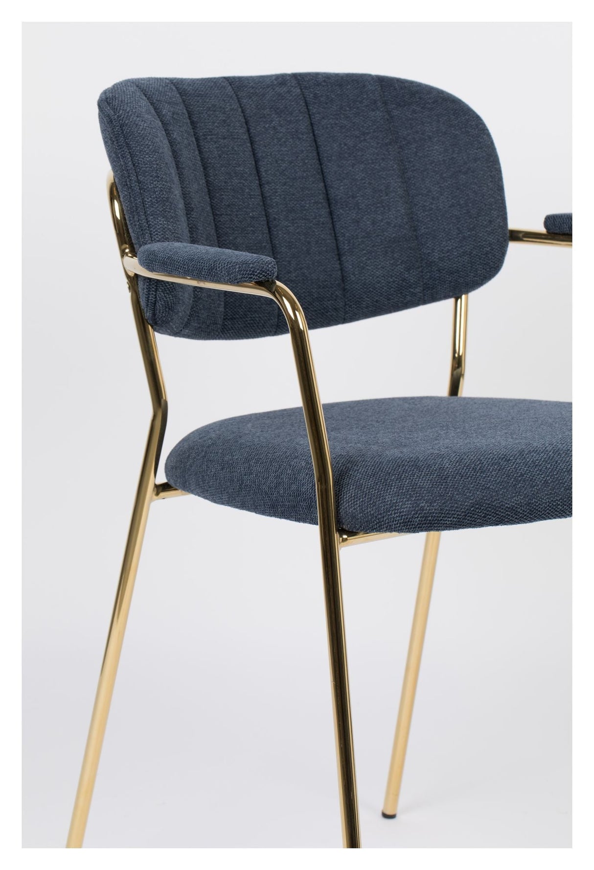 homii Jolien Dining chair w/armrests, Gold/Dark Blue