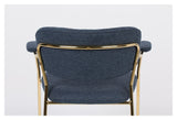 homii Jolien Dining chair w/armrests, Gold/Dark Blue