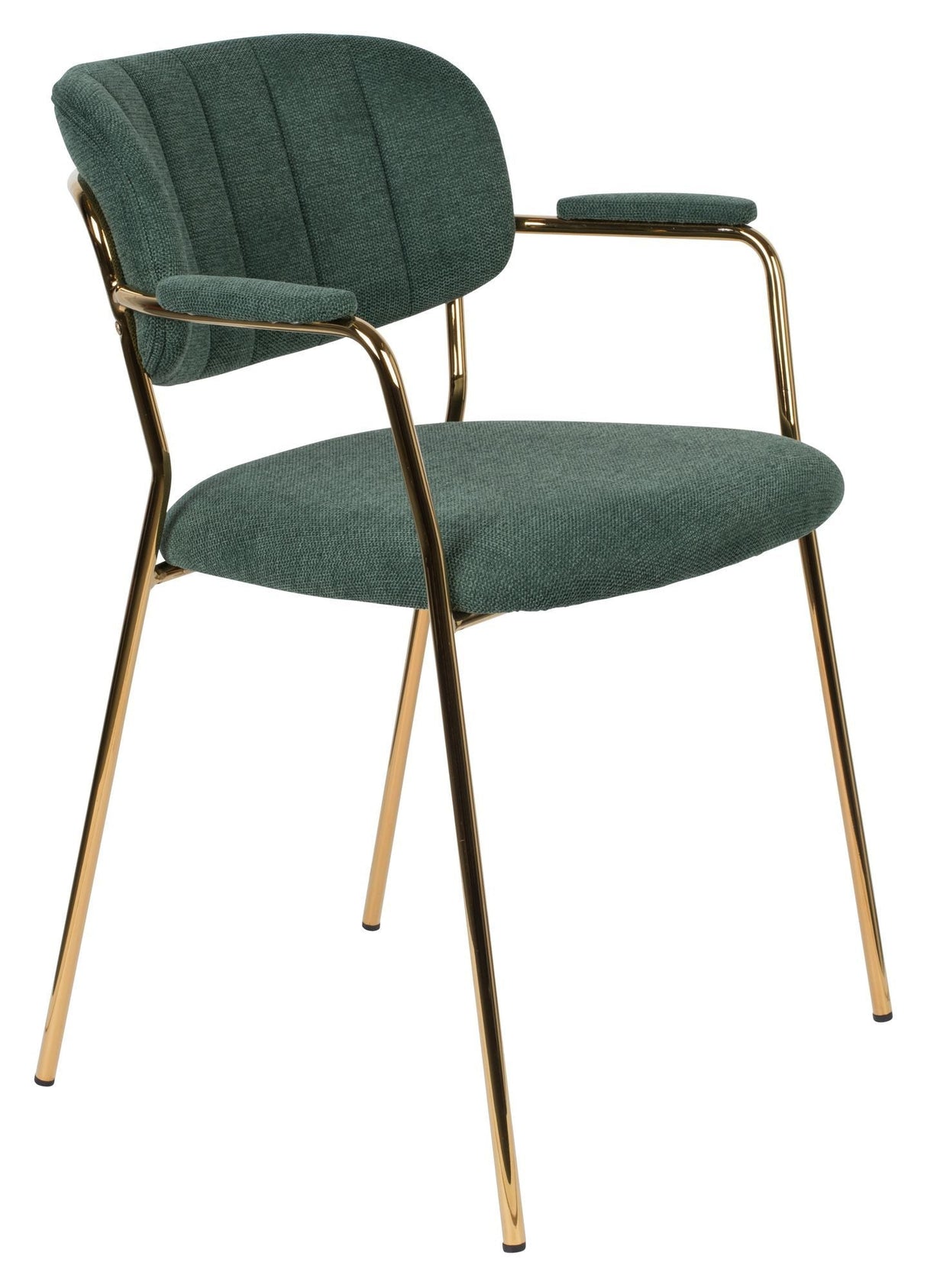 homii Jolien Dining chair w/armrests, Gold/Dark Green