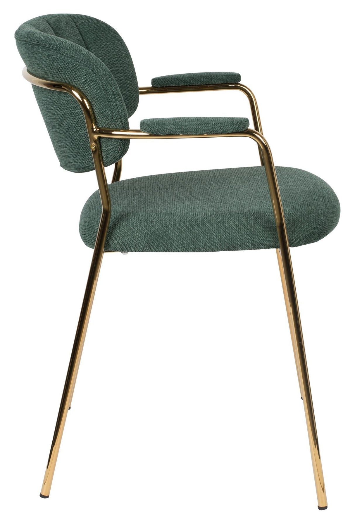 homii Jolien Dining chair w/armrests, Gold/Dark Green