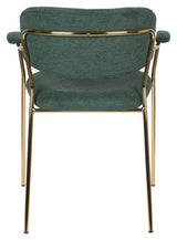 homii Jolien Dining chair w/armrests, Gold/Dark Green