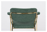 homii Jolien Dining chair w/armrests, Gold/Dark Green