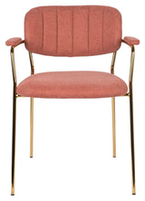 homii Jolien Dining chair w/armrests, Gold/Pink