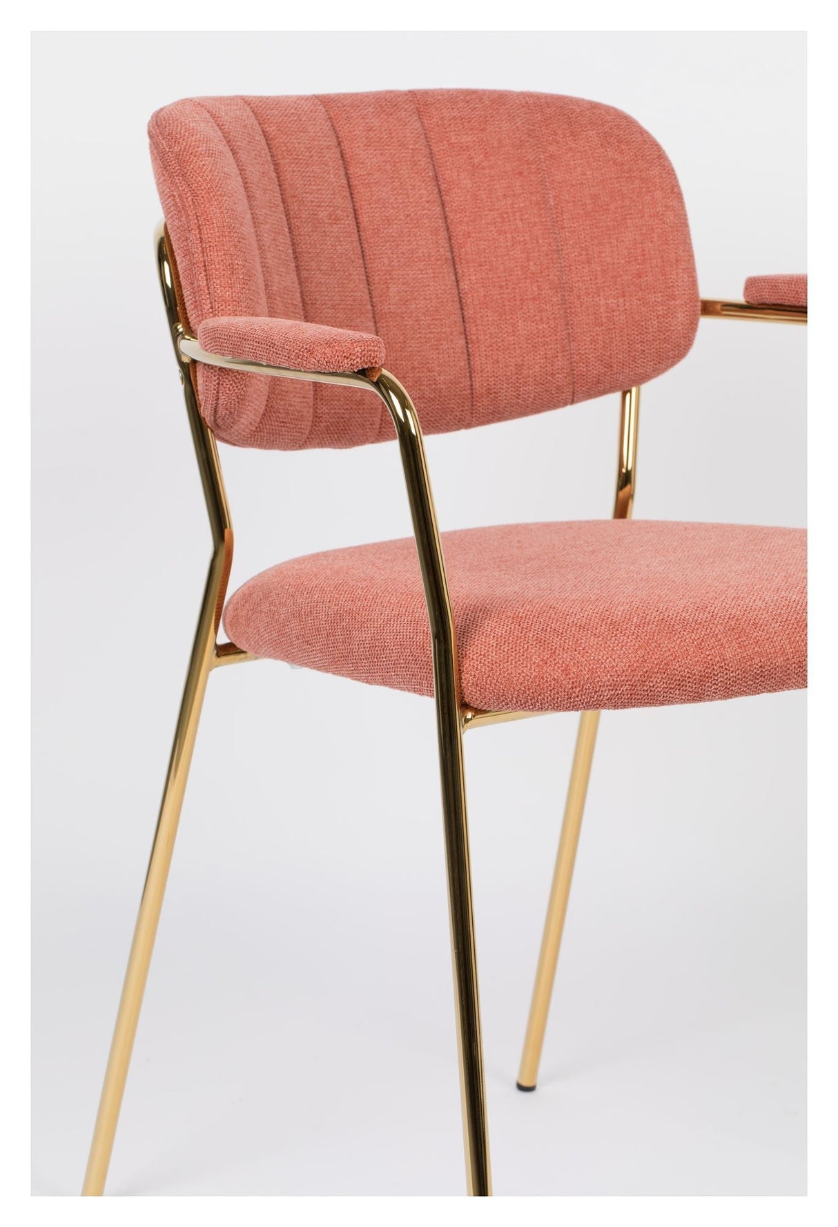 homii Jolien Dining chair w/armrests, Gold/Pink