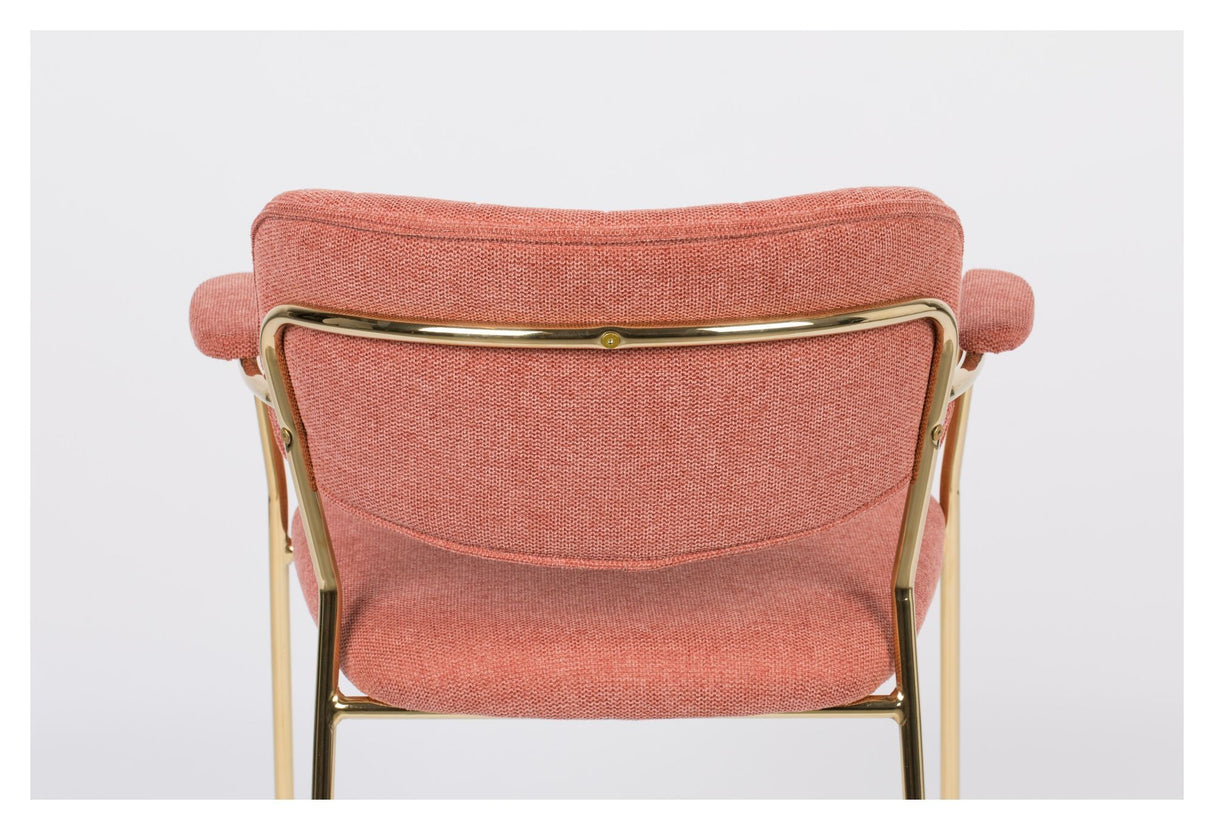 homii Jolien Dining chair w/armrests, Gold/Pink