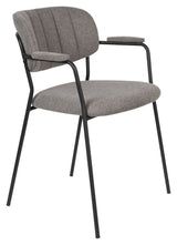 homii Jolien Dining chair w/armrests, Black/Gray