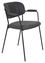 homii Jolien Dining chair w/armrests, Black/Dark Gray