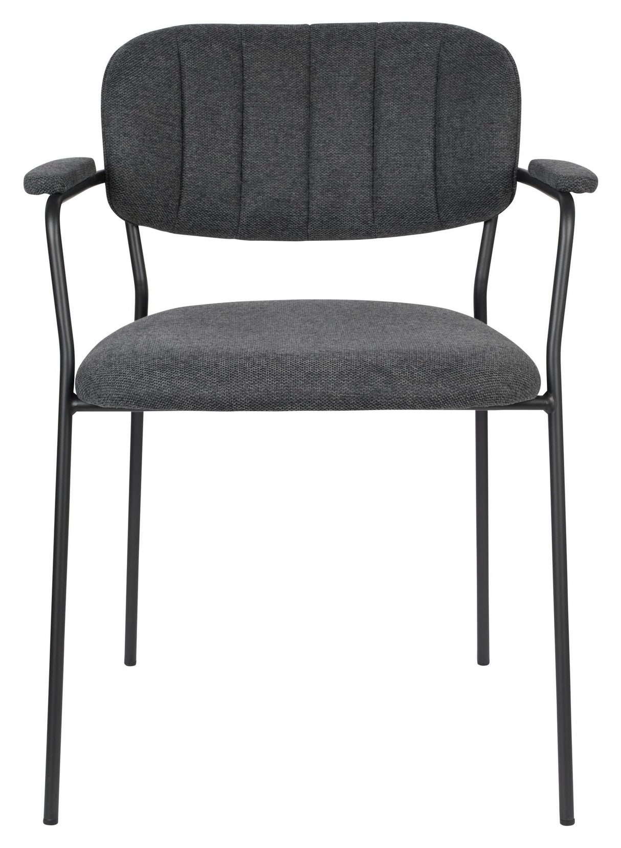 homii Jolien Dining chair w/armrests, Black/Dark Gray