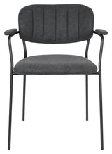 homii Jolien Dining chair w/armrests, Black/Dark Gray