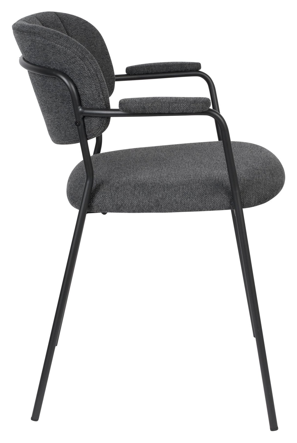 homii Jolien Dining chair w/armrests, Black/Dark Gray