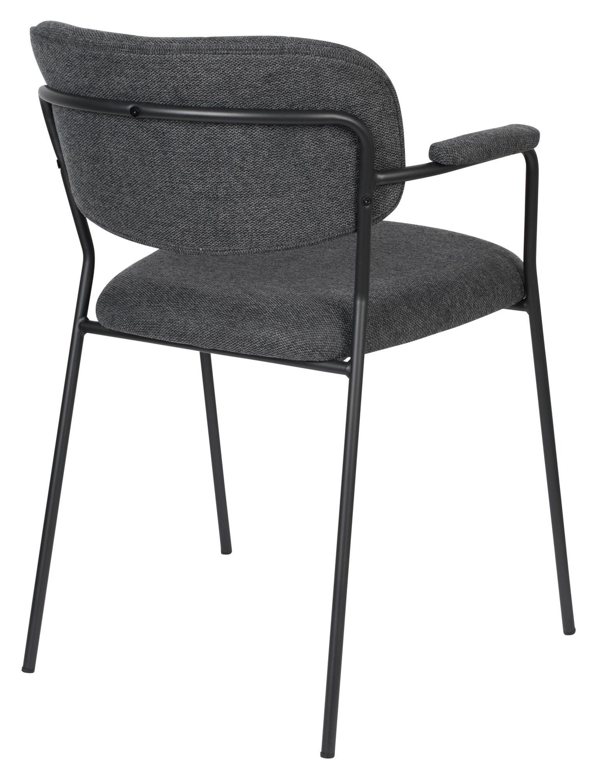 homii Jolien Dining chair w/armrests, Black/Dark Gray