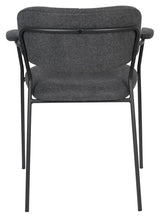 homii Jolien Dining chair w/armrests, Black/Dark Gray